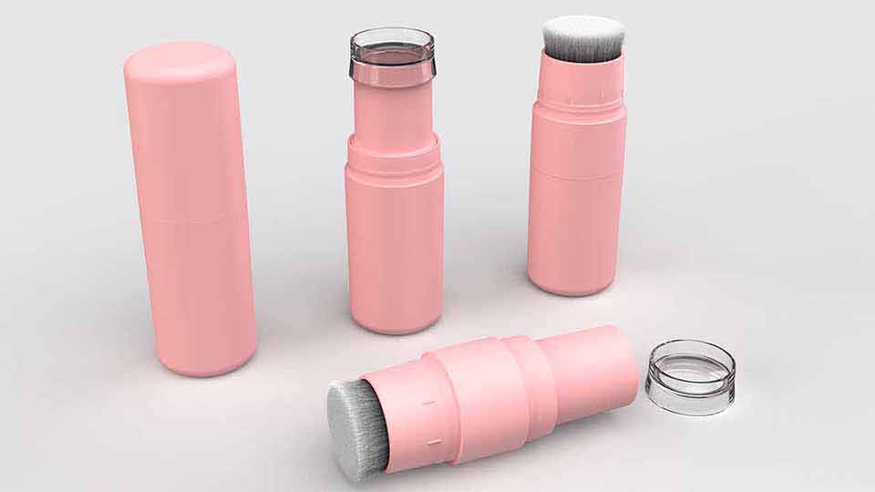 বুরুশের মাথা দিয়ে পাউডার স্টিক টিউব বুরুশের মাথা দিয়ে পাউডার স্টিক টিউব